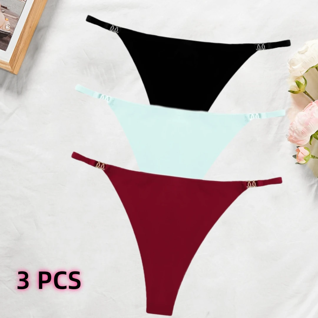 

3PCS Low Waisted Women's Hip Lifting Thong Sports Underwear The Color Scheme Is Simple And Traceless