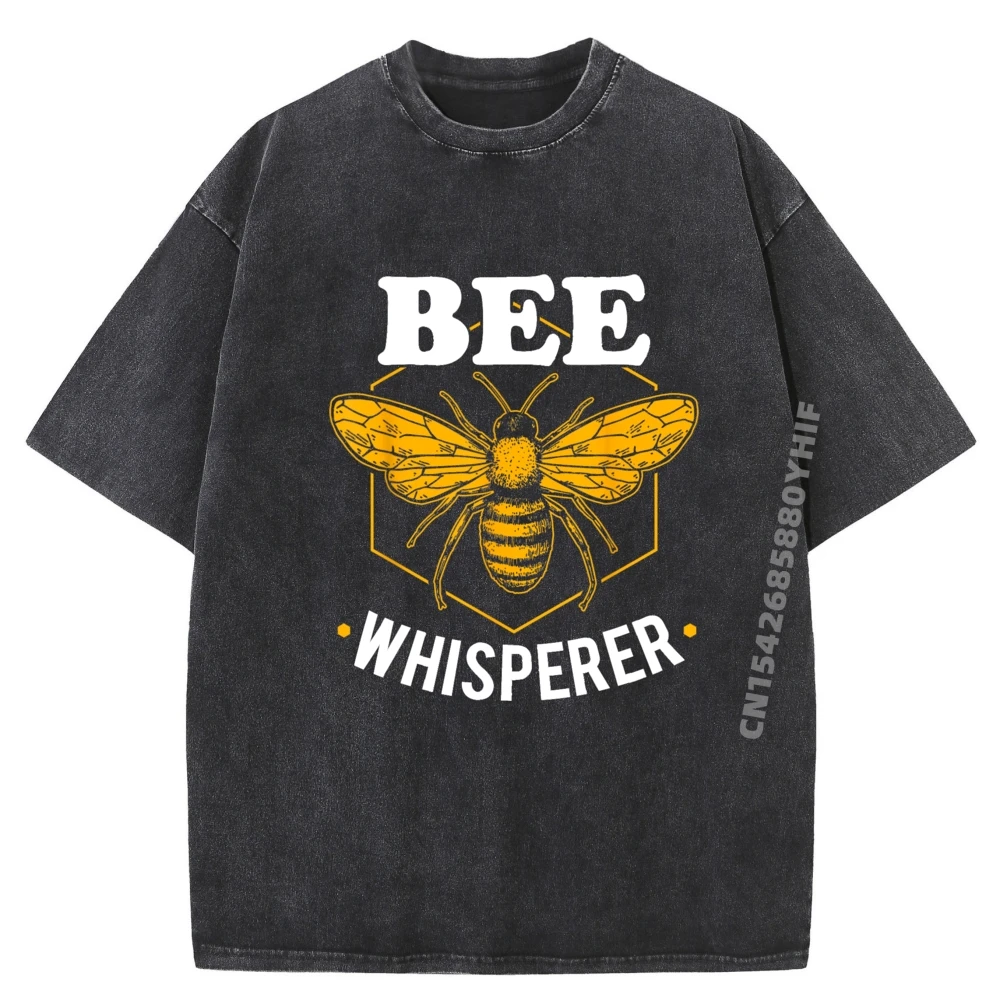 

Bee Whisperer Funny Beekeeping Beekeeper Short Sleeve Tops Tees Printed Pure Cotton Mens Tshirts Washed Tshirts Newest