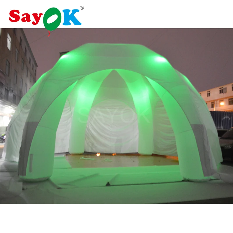 9x4.5m Inflatable Spider Tent With Colorful Light Inflatable Igloo Dome Tent For Rental Excursion And Party Decoration