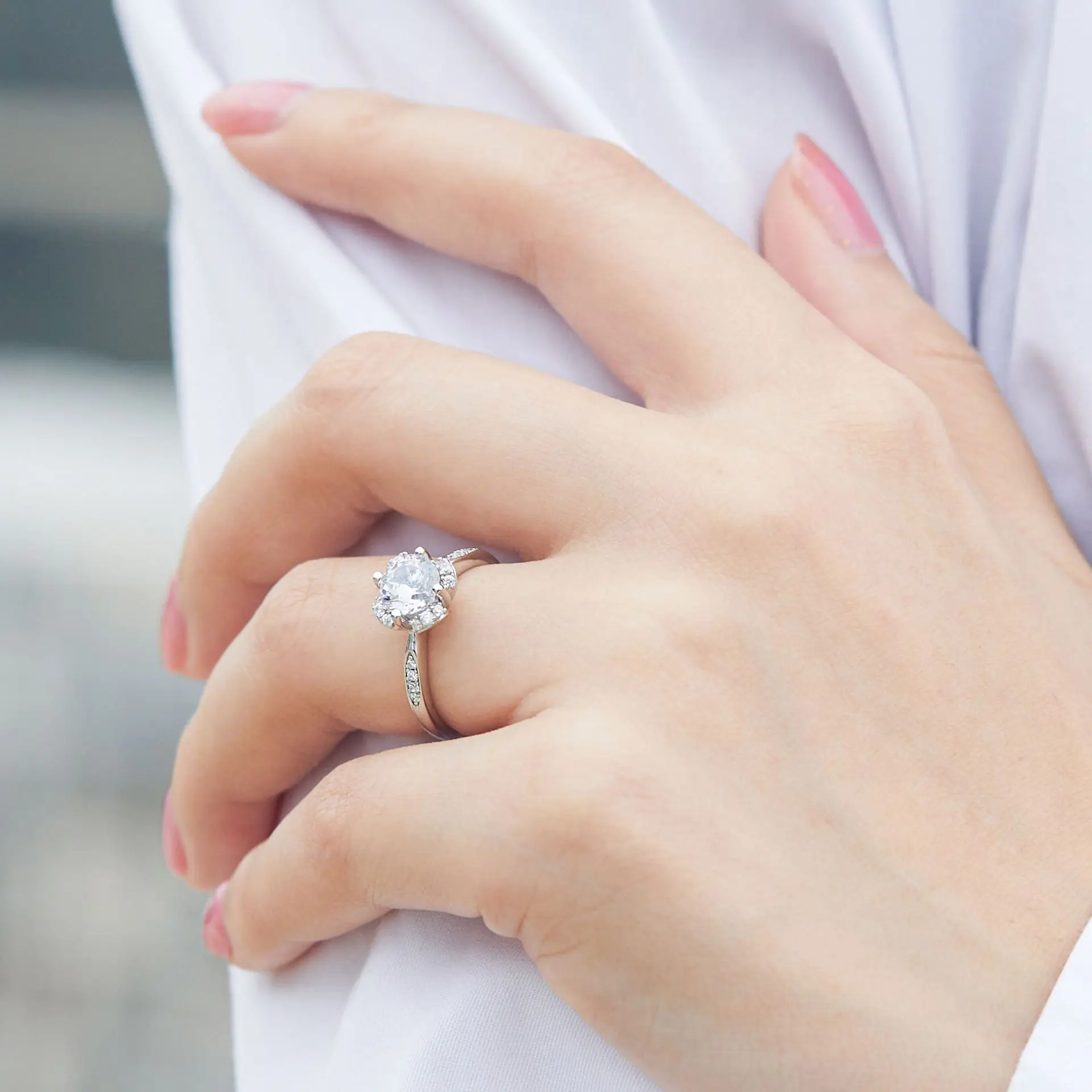 S925 الفضة الاسترليني مطلي 18K الذهب PT950 البلاتين البرسيم قلادة الأقراط، الأحجار الكريمة خاتم الماس زهرة طقم من الحلقان