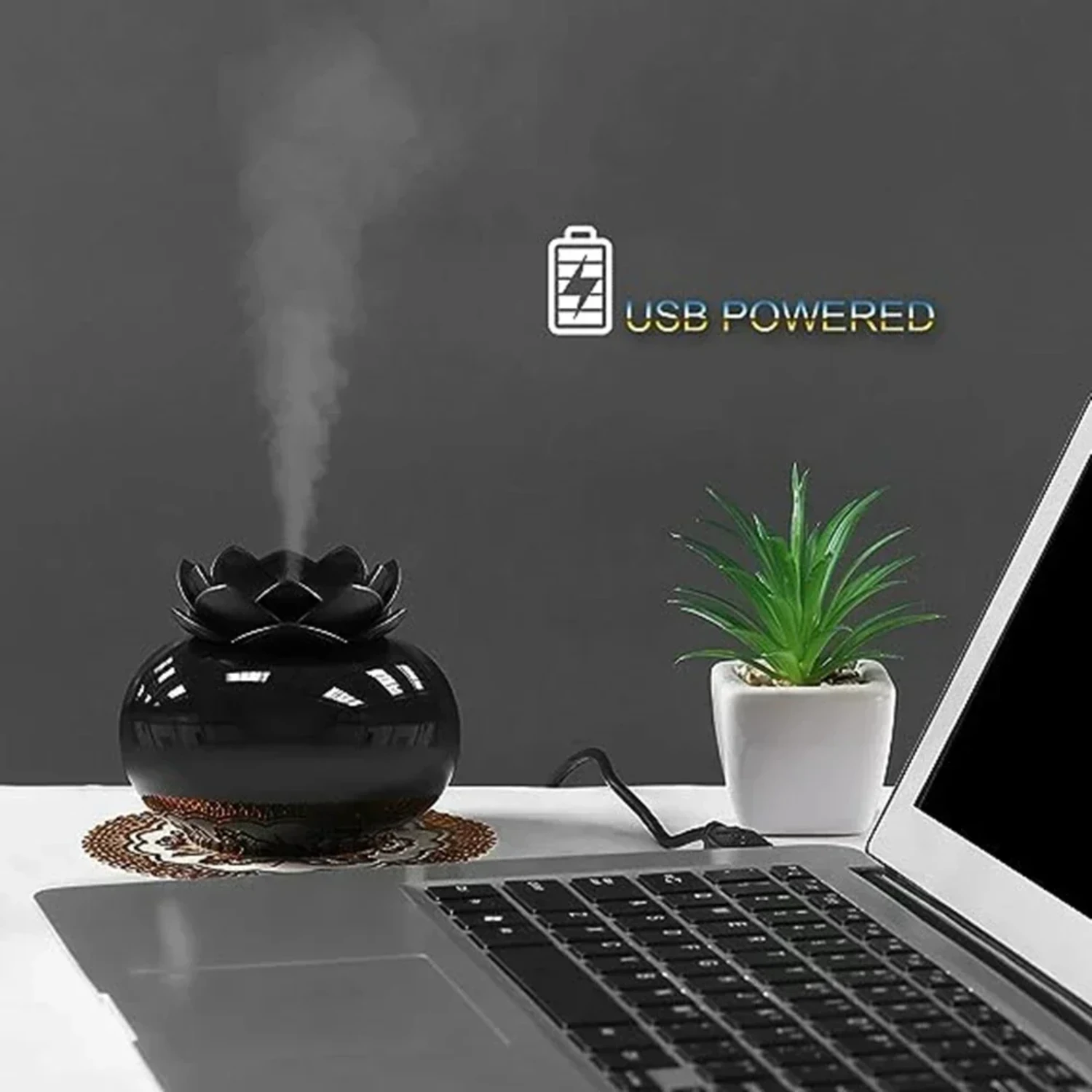 Umidificadores De Ar 200ml Cute Flower Essential Oil Diffuser Decorative Aromatherapy Car USB Mini Air Humidifier   Spa