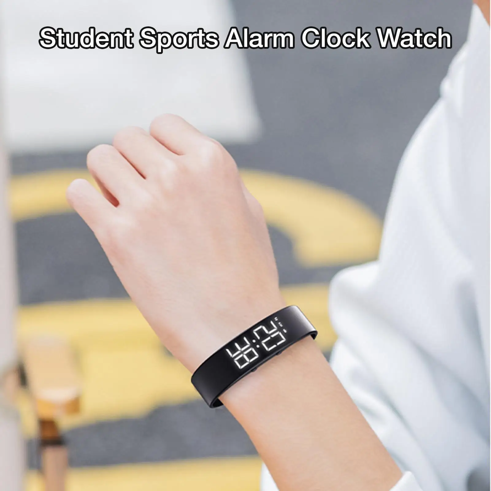 

Vibrating Alarm Watch Slim Wearable Rechargeable Reminder Heavy Sleepers Alarm Bracelet For Elderly Kids Women Men Students