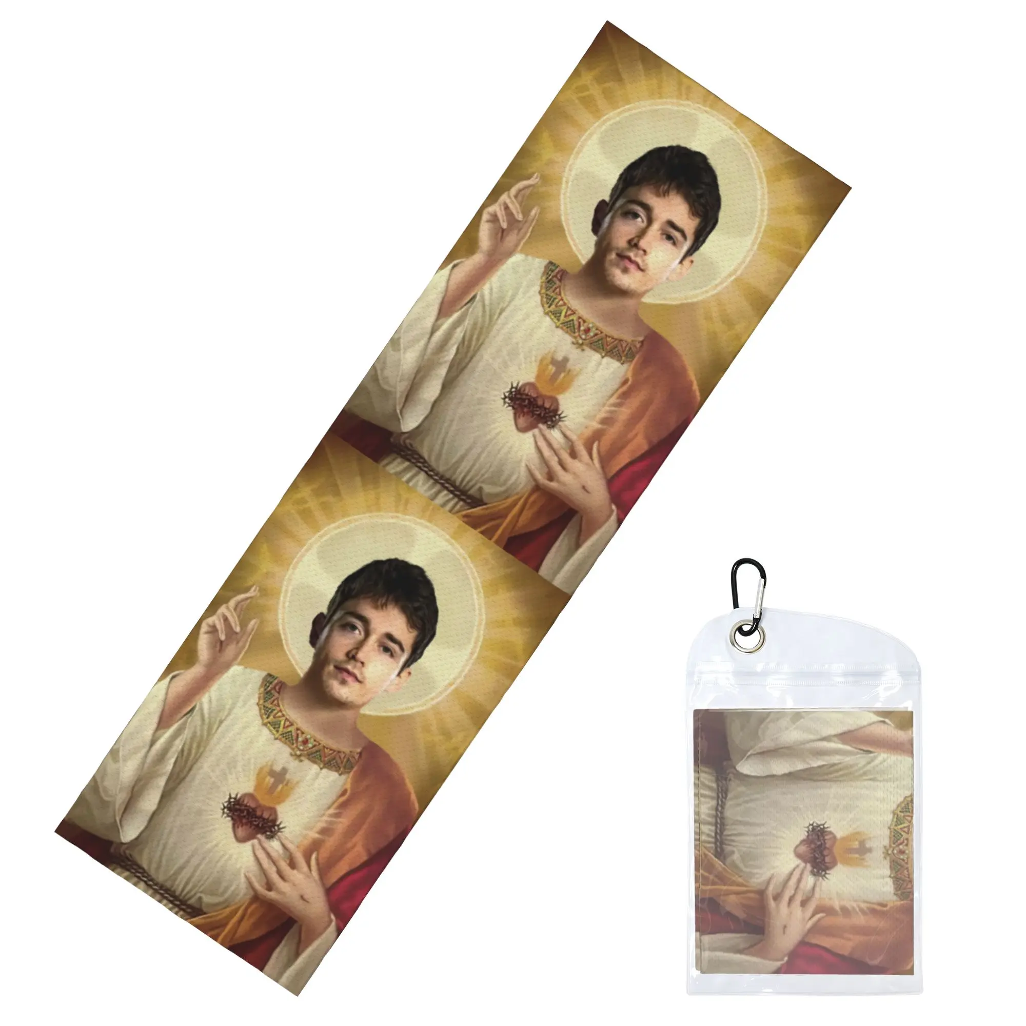 Saint Charles Monaco Formula One Driver Leclercs Jesus Cold Exercise Towel Face Towel Quick Dry  Bath Breathable Cold Towel