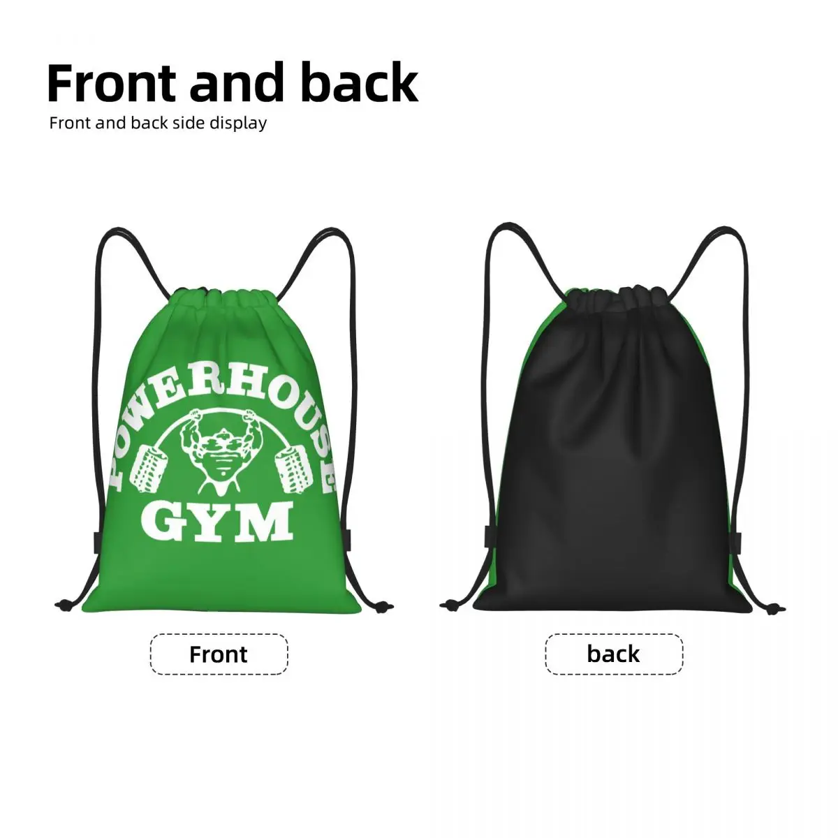 Powerhouse Gym Drawstring Backpack Women Men Gym Sport Sackpack Portable Bodybuilding Fitness Muscle Training Bag Sack