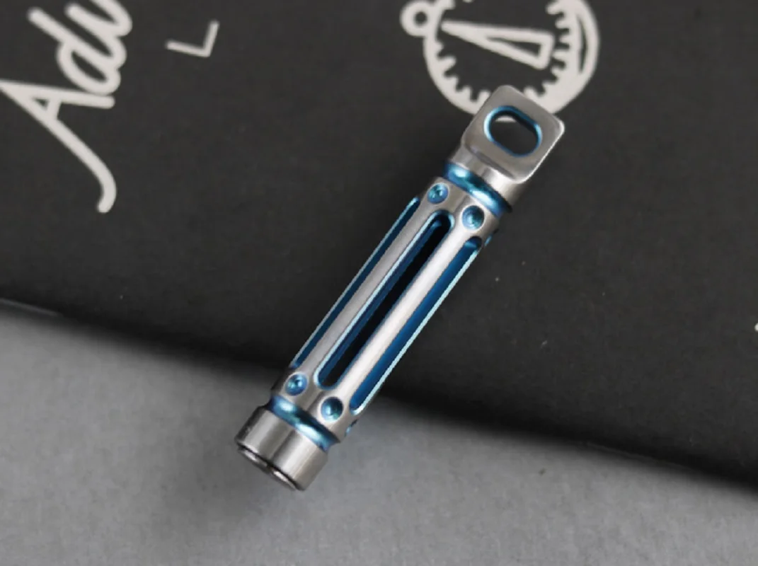 

Titanium alloy shell self luminous necklace pendant signal car keychain jewelry EDC pendant