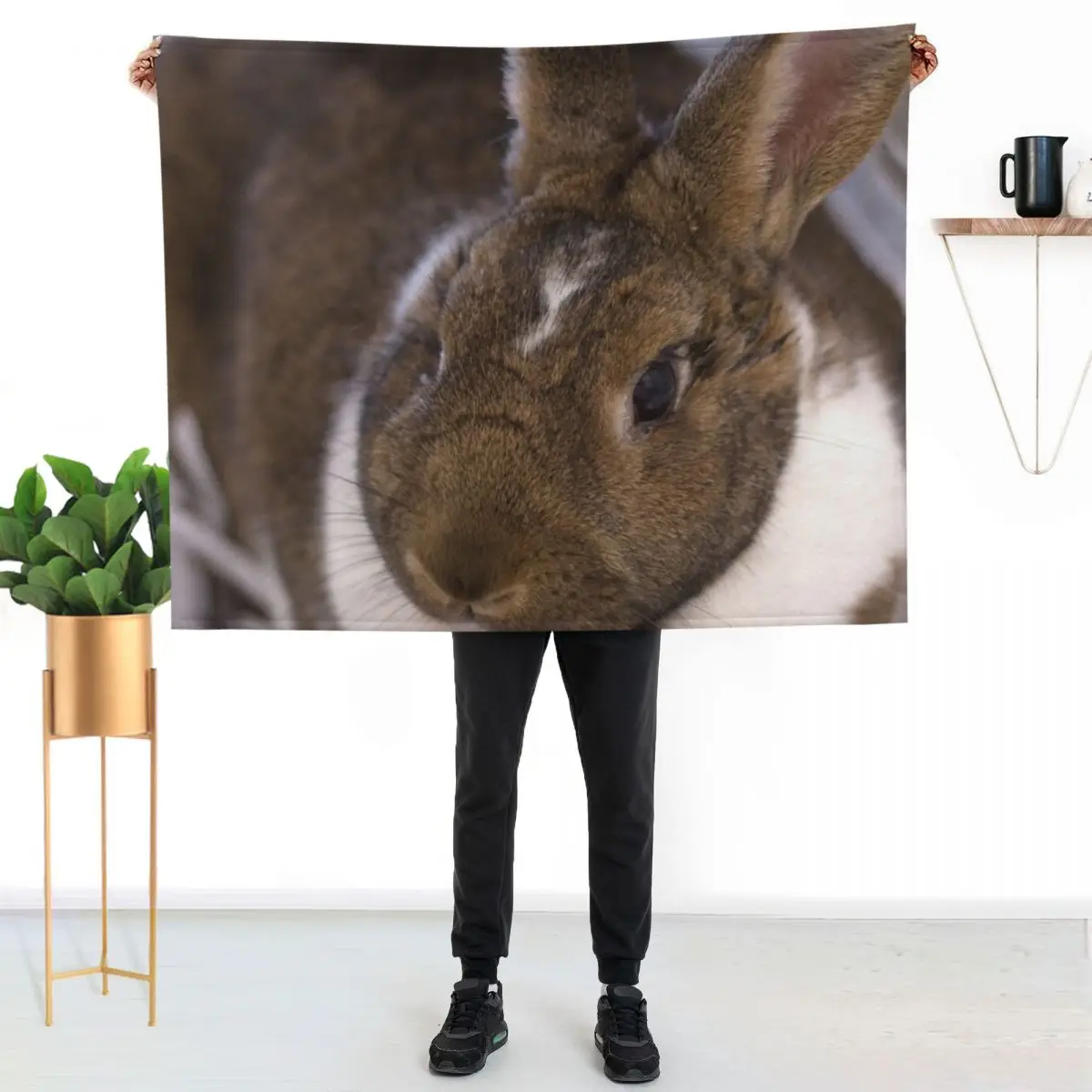 

Big bunny loves you Throw Blanket Ultra Soft Flannel Fleece Blanket for All Seasons