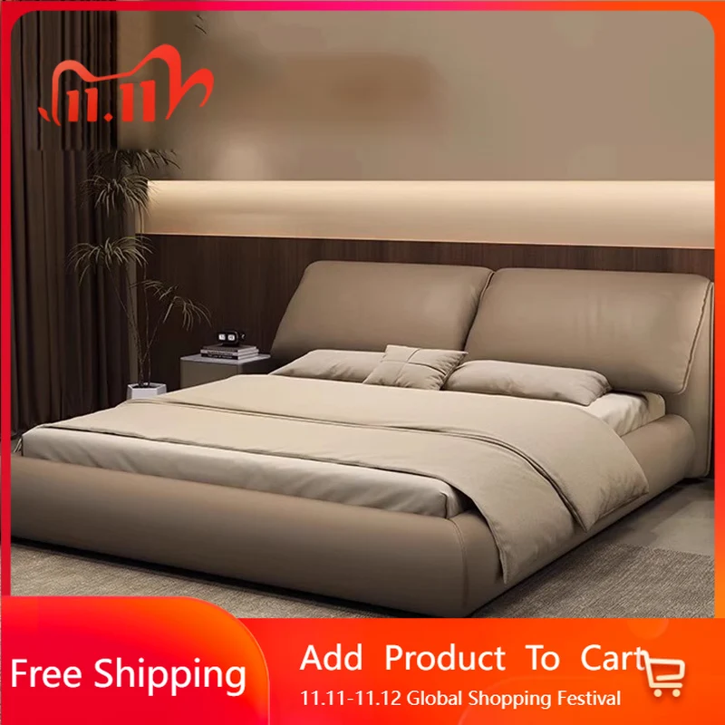 

Leather Sleeping Bed Platform Simple Design Luxury Modern Human Dog Massage Bed Bedroom Frame Letto Matrimoniale Home Furniture