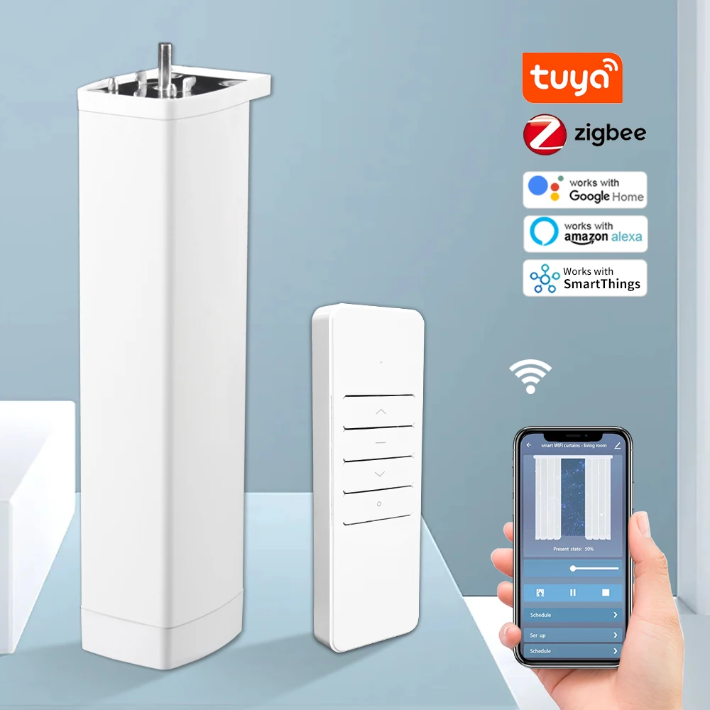 Tuya Smart Wifi/Zigbee elektryczny silnik migawki kurtyny z pilotem zdalnego sterowania aplikacją RF sterowanie głosem dla Alexa Google Assistant SmartThings