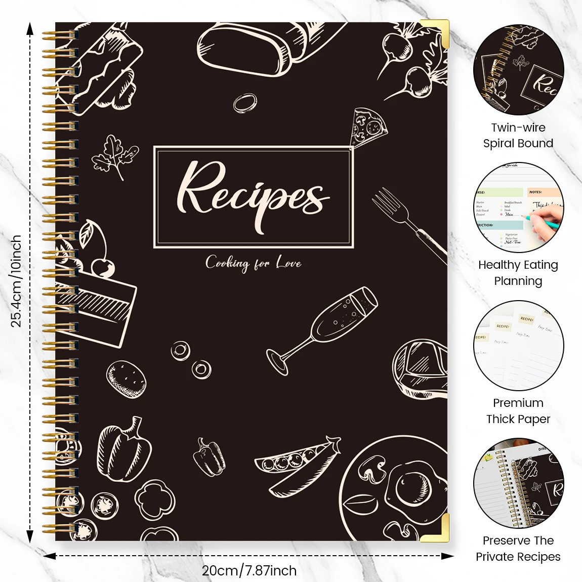 Spiral Recipe Journal, Guided  - огляд і ціна Meal Prep Book