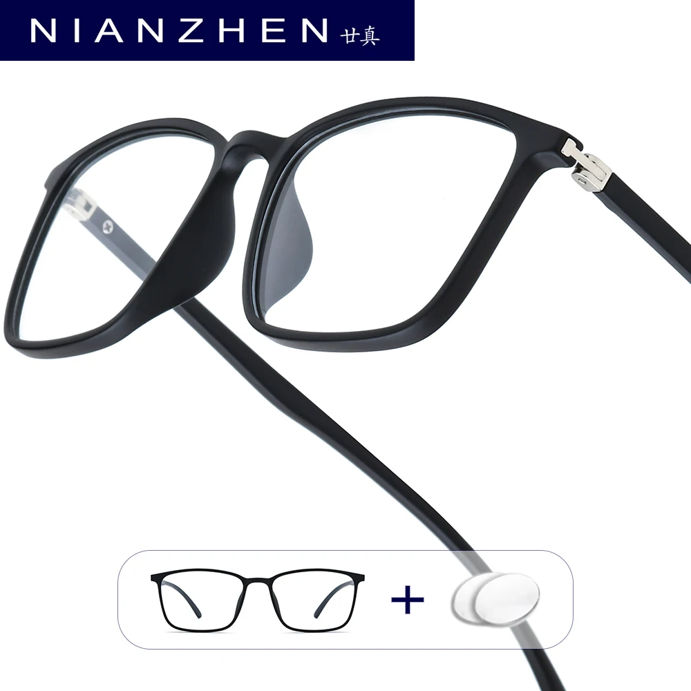 

NIANZHEN Progressive Prescription Glasses Photochromic Myopia Optical Lens Eyewear Men TR90 Square Eyeglasses Frame 6633