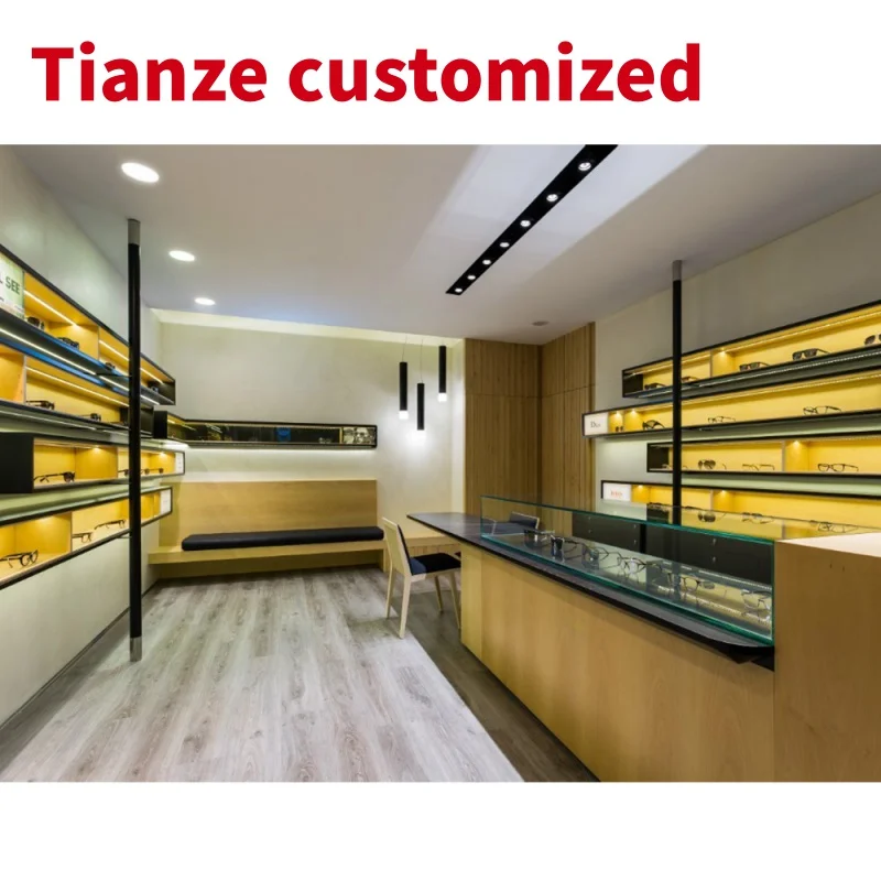 (customized)Eyewear Display Floor Stands Furniture One-stop Customized Design Countertop Sunglass Store Interior Decoration Plan