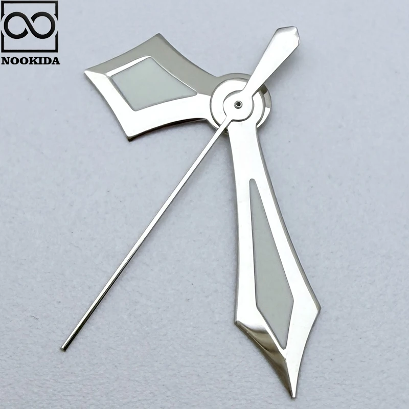 NOOKIDA в форме меча, зеленые светящиеся стрелки для часов NH35/NH36/4R/7S, модифицированный механизм, серебряные/розовые стрелки для часов, стрелки «сделай сам»