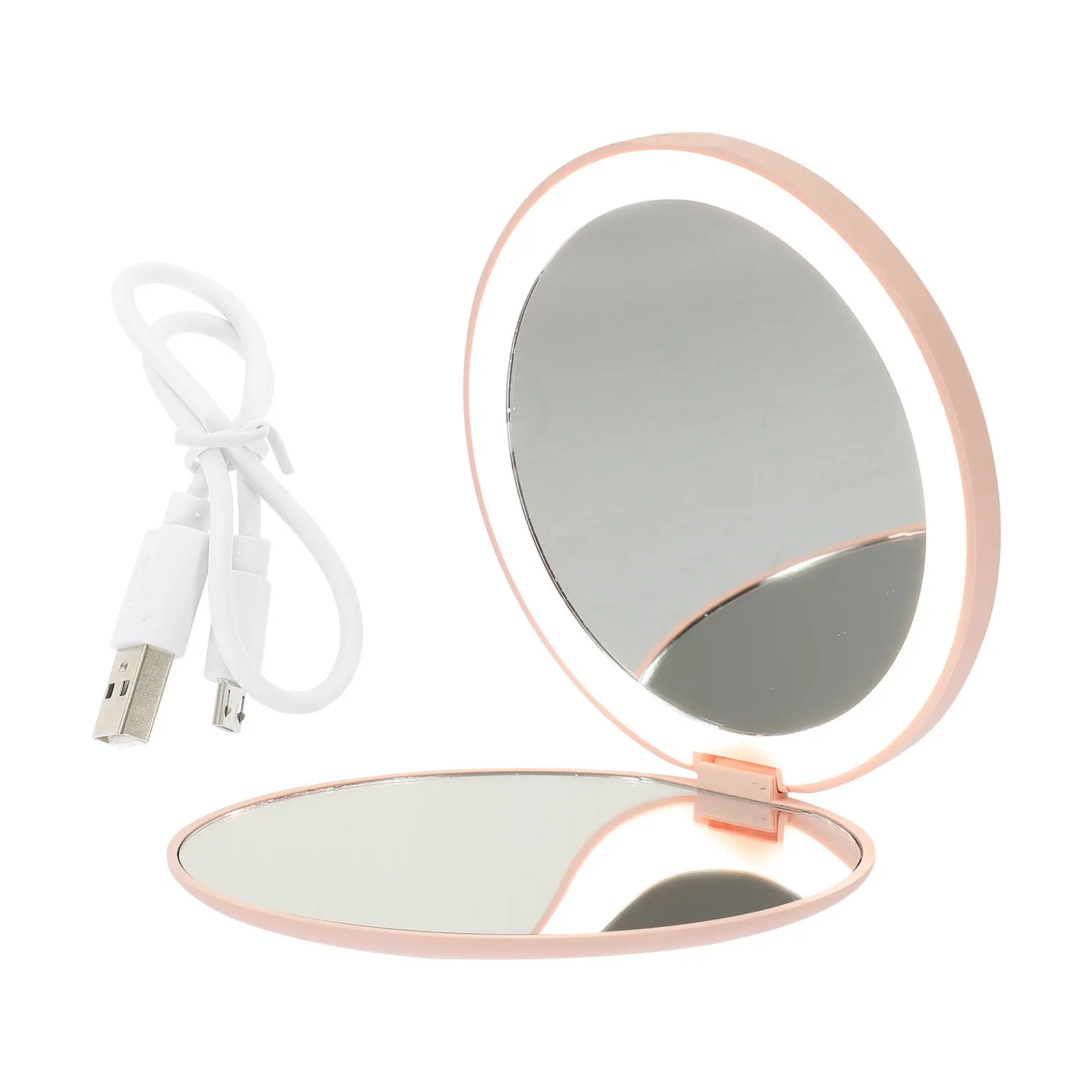1 ensemble Led maquillage de voyage en plein air pliable Portable miroir de voyage pour les femmes petit miroir Compact de vanité