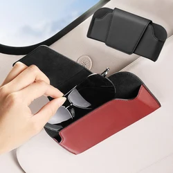 Car Glasses Case PU Leather Auto Sun Visor Glasses Holder Sunglasses Storage Clip Car Interior Card Eyeglasses Case Accessories