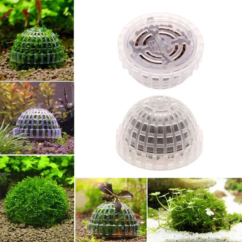 Aquarium Decoration Plants Bio Moss Ball Holder for Aquarium Crystal Red Shrimp House Fish Tank Decor Filter Accessories