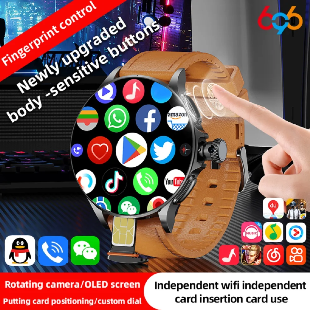 

Android Смарт-часы Мужчины GPS 4G + 32G ROM HD Камера NFC 4G SIM-карта Смарт-часы WIFI Беспроводной быстрый доступ к Интернету Видеозвонок Женский