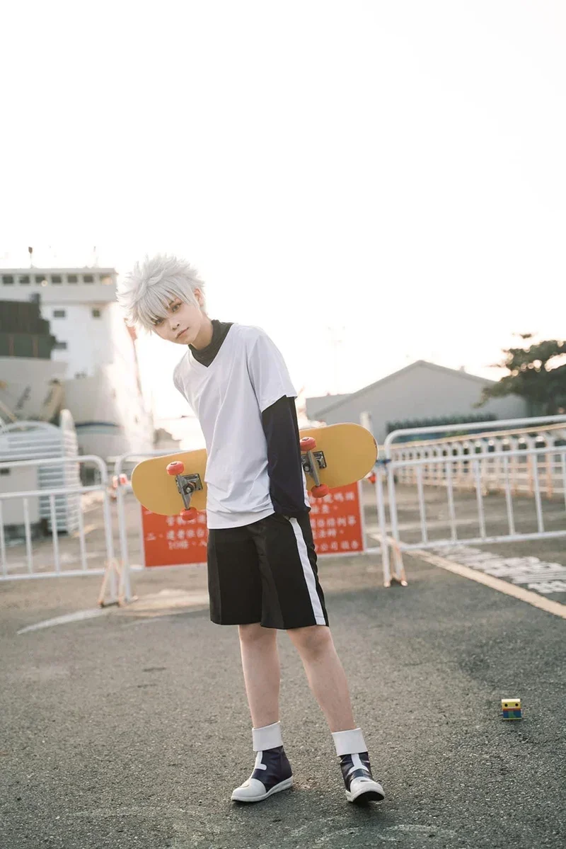 Buty do cosplayu Killua Zoldyck, buty na Halloween, karnawałowe buty, buty PU, rekwizyty do cosplayu anime Hunter, wykonane na zamówienie