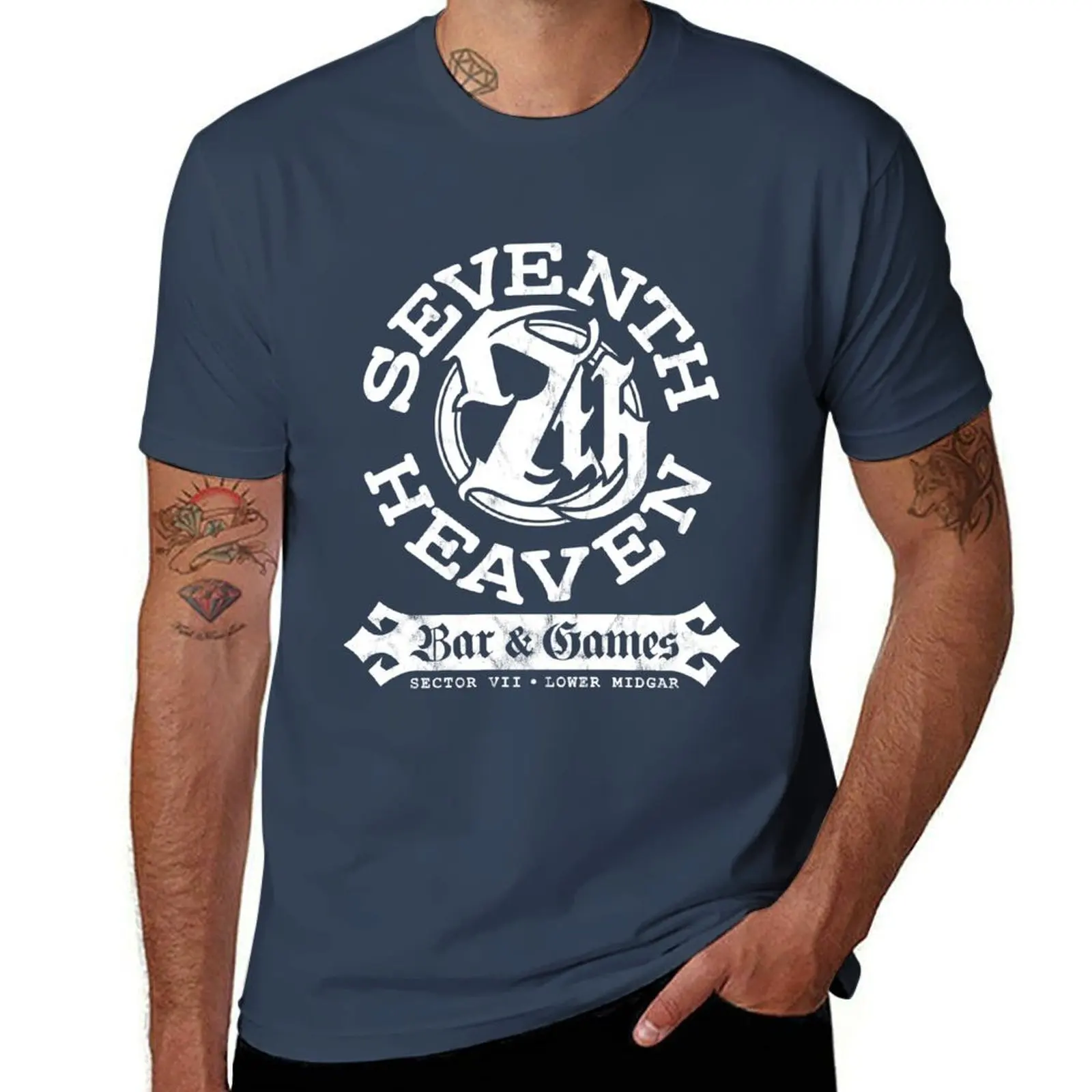 

Sector 7  Seventh Heaven Bar (White) T-Shirt t shirt personalised t shirts for man pack cotton cotton t shirts man 100% T-Shirt