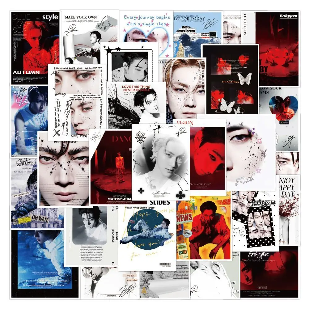 30 قطعة مجموعة فريق موسيقى البوب الكورية الجديدة kpop HEESEUNG JAY JAKE SUNGHOON JUNGWON NI-KI ملصقات حقيبة ظهر للحفلات بالجملة #1