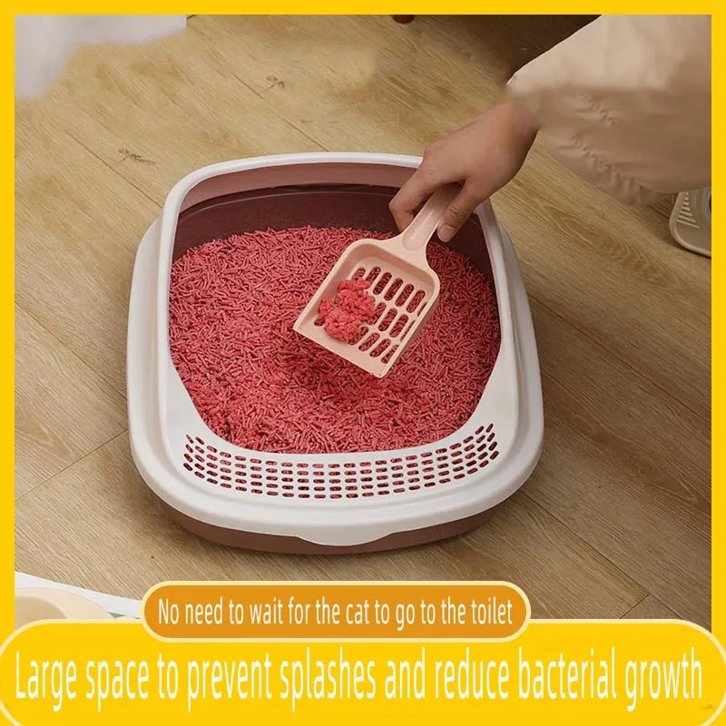 Cat litter box semi-enclosed high fence cat litter box cat litter box plus high splash-proof cat toilet pet splash-proof basin