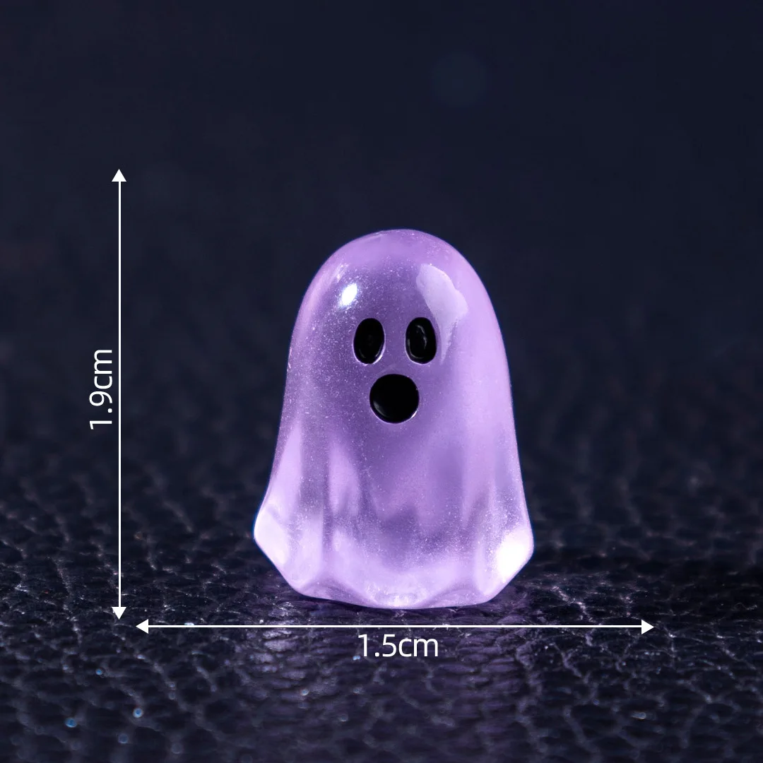 

Creative Luminous Little Ghost Cute Beads DIY Decorative Pendant Accessories Miniature Micro Landscape Halloween Small Orname