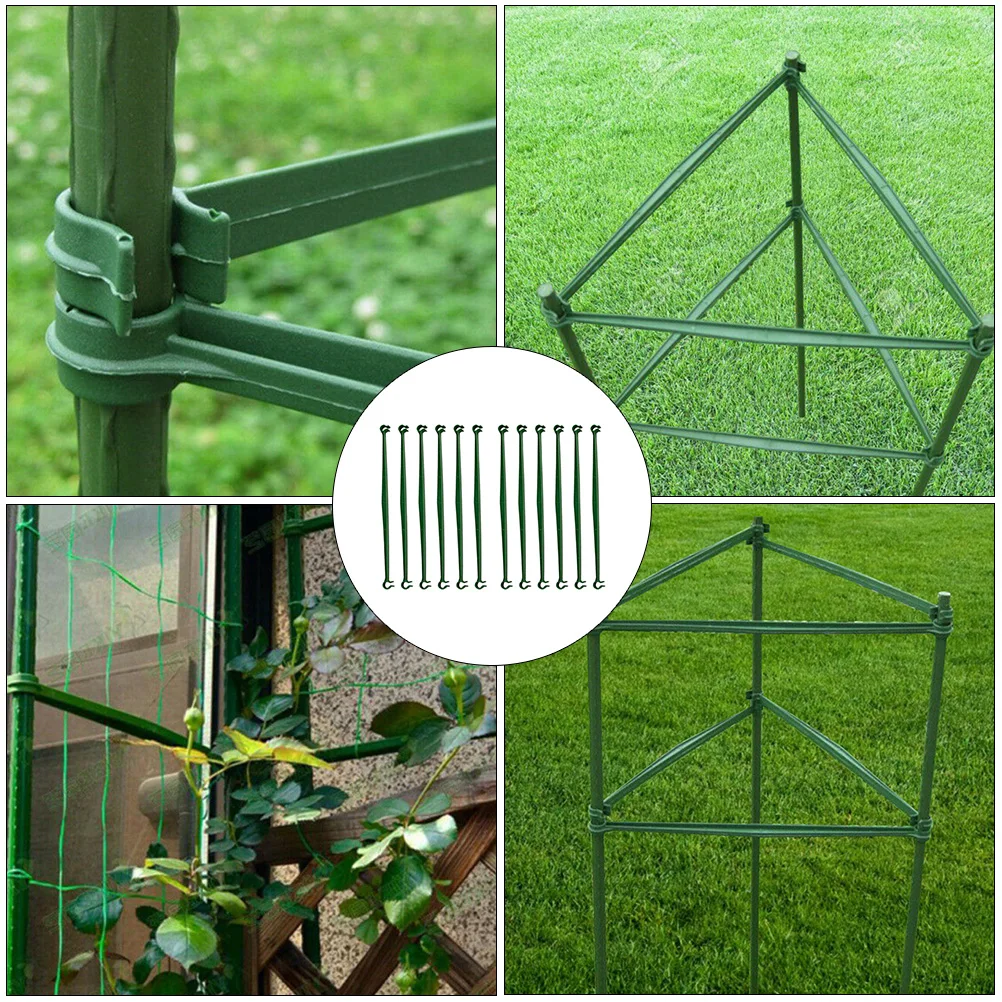 

12pcs Plant Connector Garden Frame Connectors Climbing Racks Bracket Support Sturdy Vine Tomato PVC Durable Weather