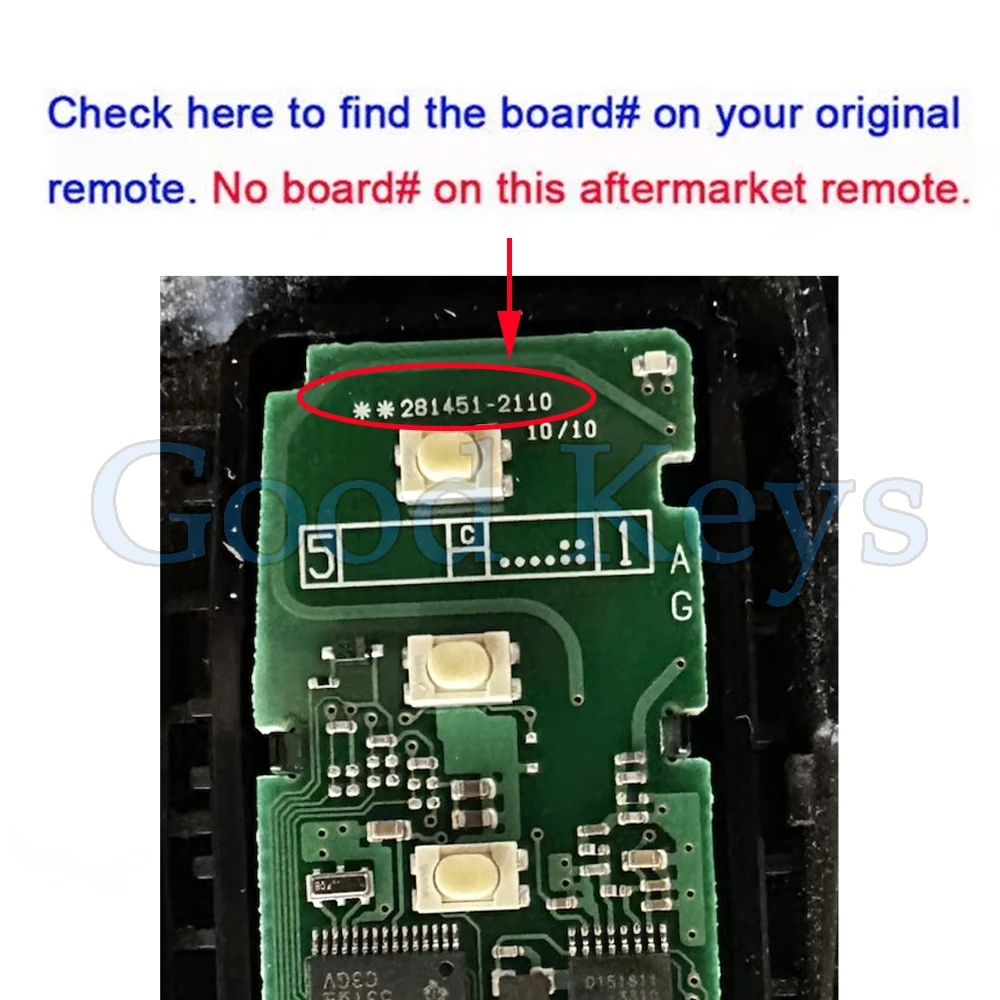 DIYKEY 281451-2110 Smart Remote Car Key Fob for Toyota Highlander 2014 2015 2016 2017 2018 2019 Kluger Sequoia 2020 HYQ14FBA