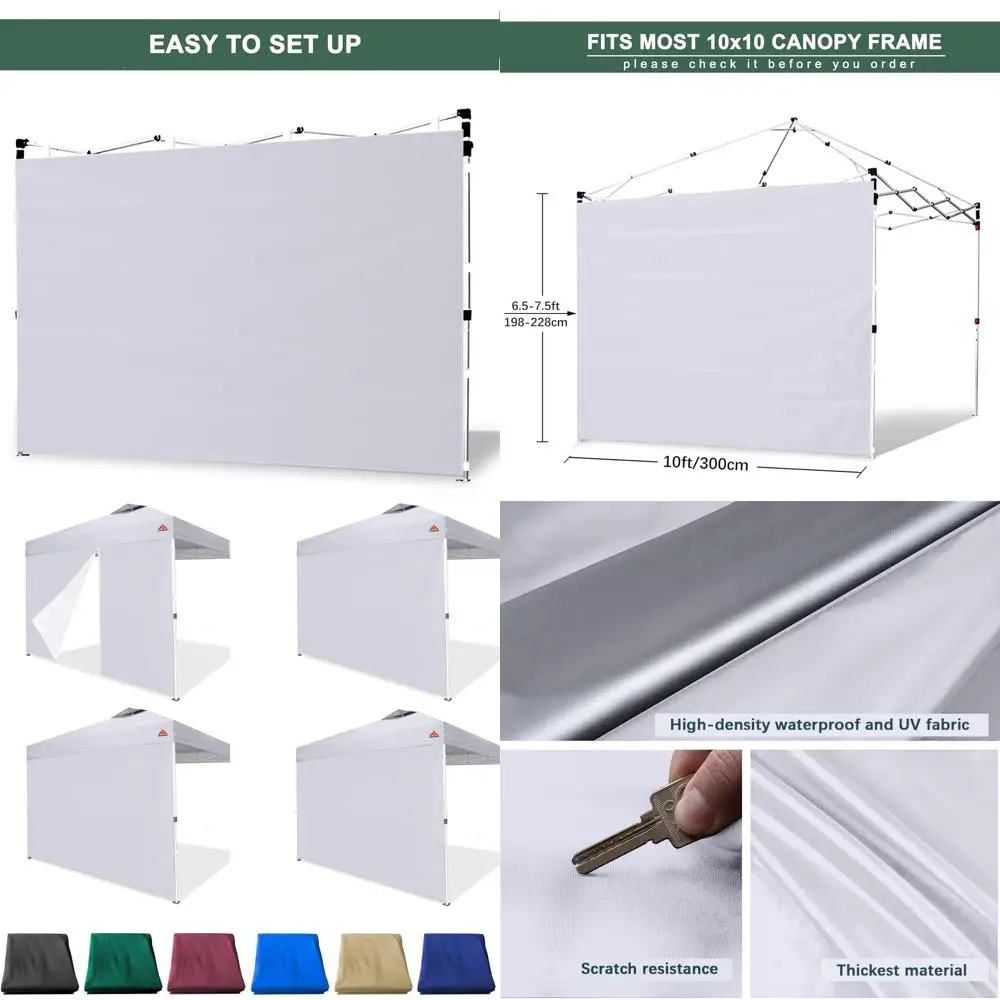 

Навес 10x10 с 3 солнечными стенами и 1 дверью, светло-серый, на молнии