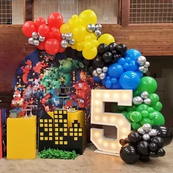 Red Yellow Blue Green Black Silver Balloon Garland Arch Kit Carnival Circus Toy Party Birthday Balloon Decoration Rainbow Globos