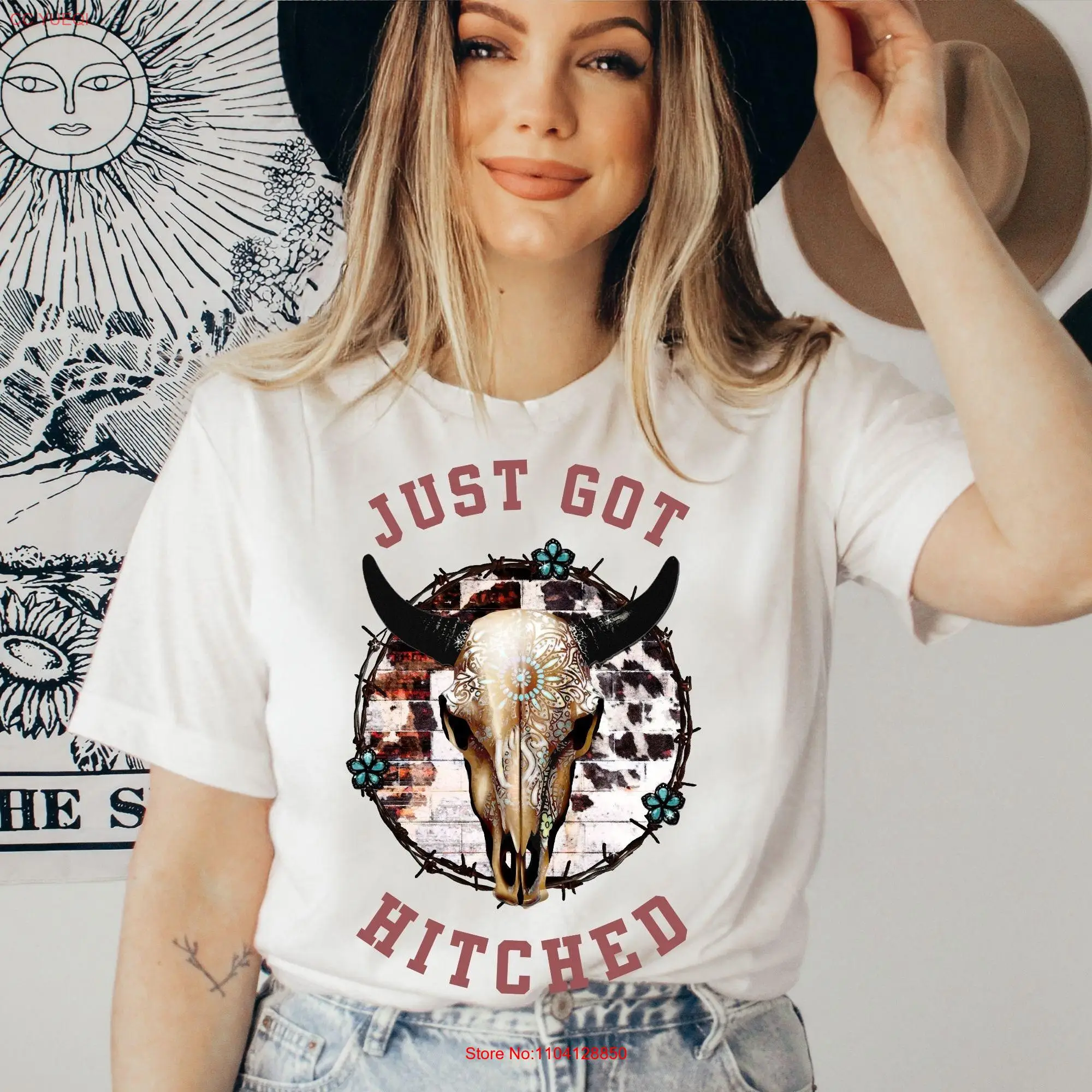 

Футболка с изображением свадебного объявления только что получил заявленный Техас Западный ковбойский Невеста Остин Хьюстон Ретро ковбойские подарки