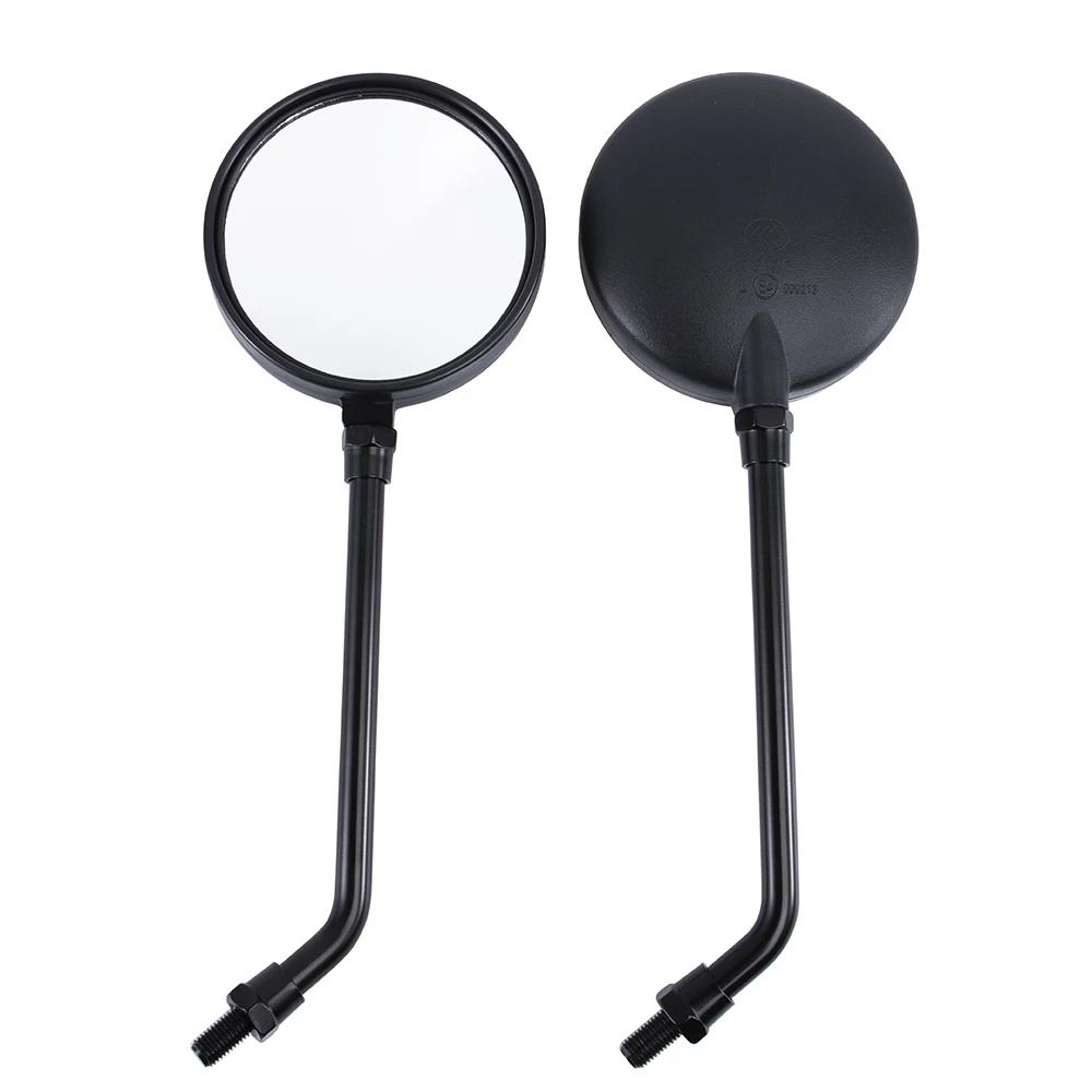 1 Pair Black Motorcycle 10mm Round Rear View Mirror For Kawasaki Z1 Z1-A KZ900 A4 KZ900-A5 KZ1000 E2 E1 Shaft