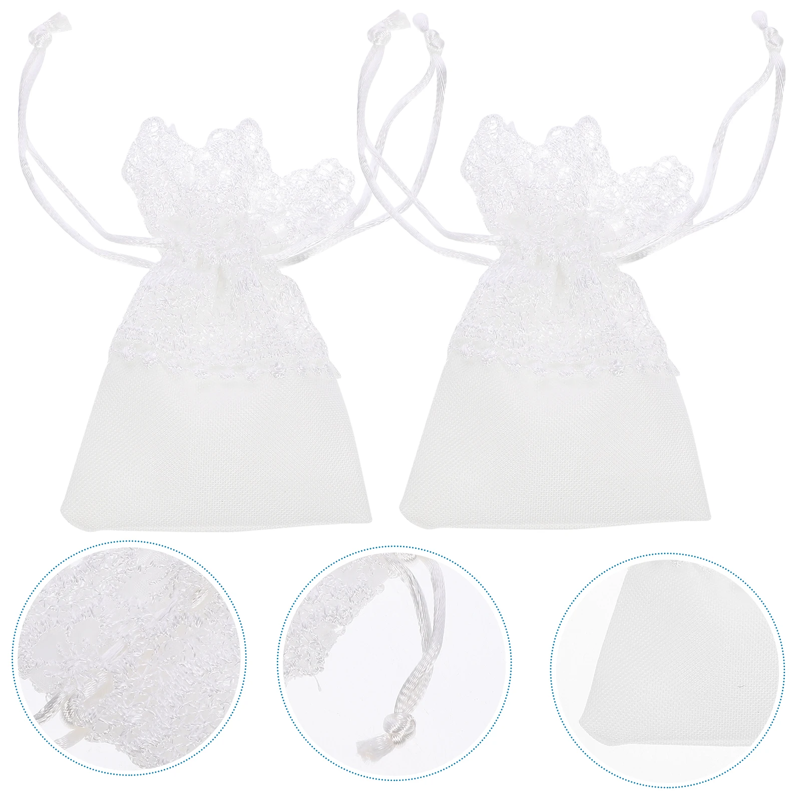 

10pcs Jewelry Bag Small Drawstring Lace Gift Bags for Wedding Party Favor Christmas Candy Storage Travel Sample Beads Necklace