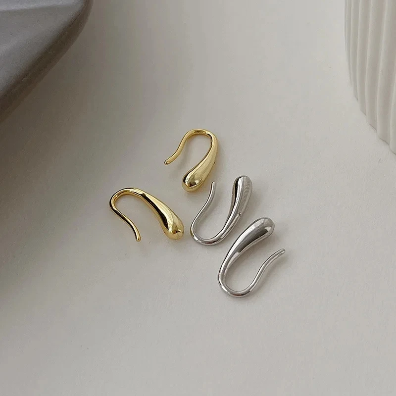 Sliver-plated Water Drop Shape Earrings for Women Simple Temperament Ins Retro Jewelry Party Birthday Gifts