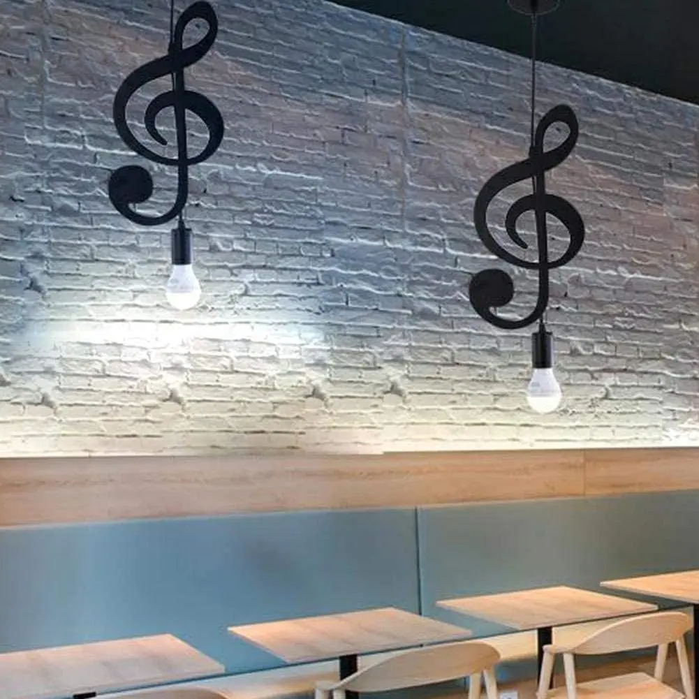 

Pendant Light,Iron Ceiling Light Music Note Hanging Light Shade Chandelier for Loft Bar Studio Store Room Dining Hall(C)JAS