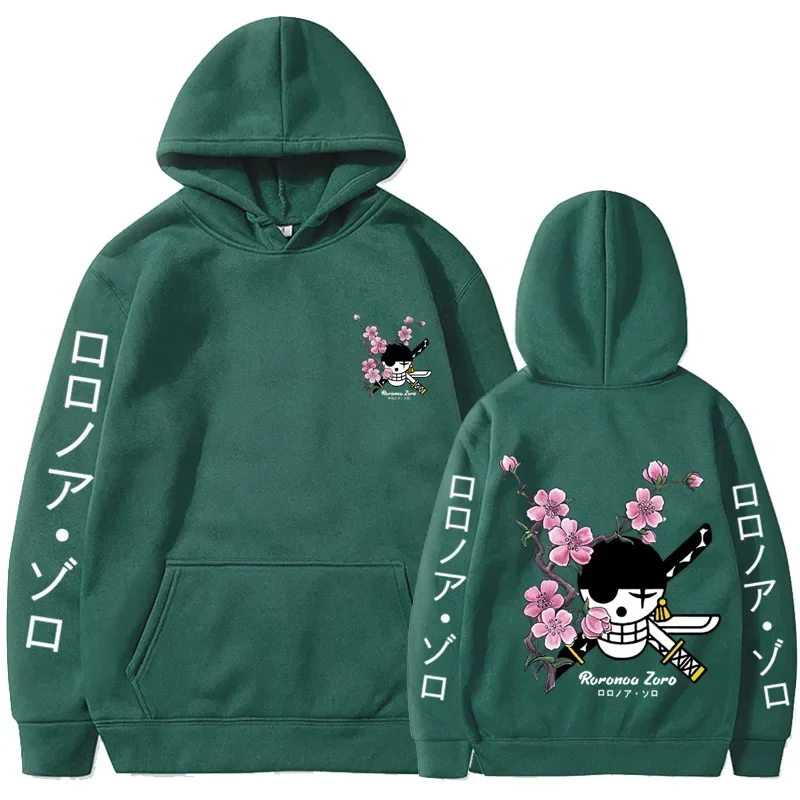Spring Autumn Men Fashion Hoodie MONKEY D LUFFY Clothing Casual Hooded Solid Color Streetwear Male Cartoon One Piece Pullover