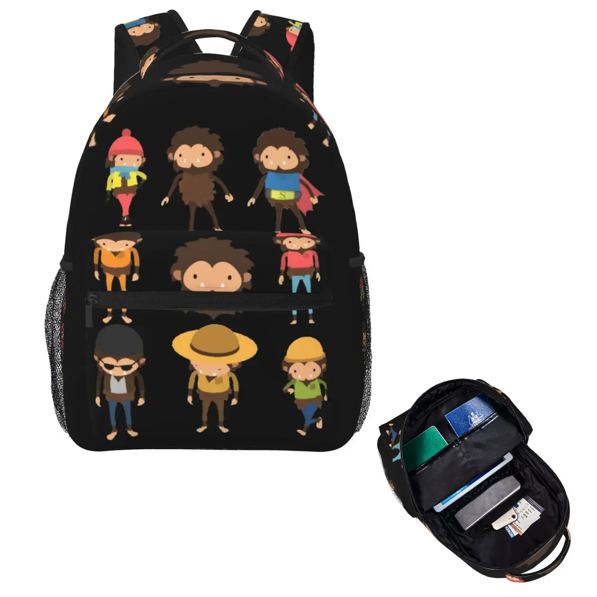 Sneaky Sasquatch Poster Student Backpack School Bag Hiking Travel Daypack for Men Women Fashion Bookbag Shoulder Bags