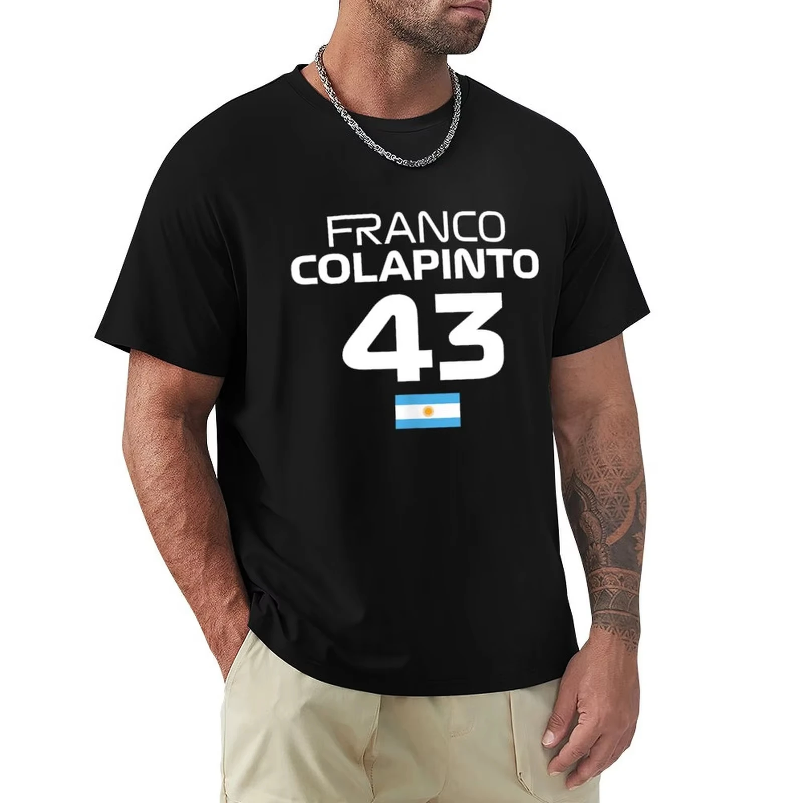 

2025 Summer Races Formula Racing Franco Colapinto T-Shirt Cotton Man T-shirts Heavyweights Vintage T Shirts Tshirts for Men