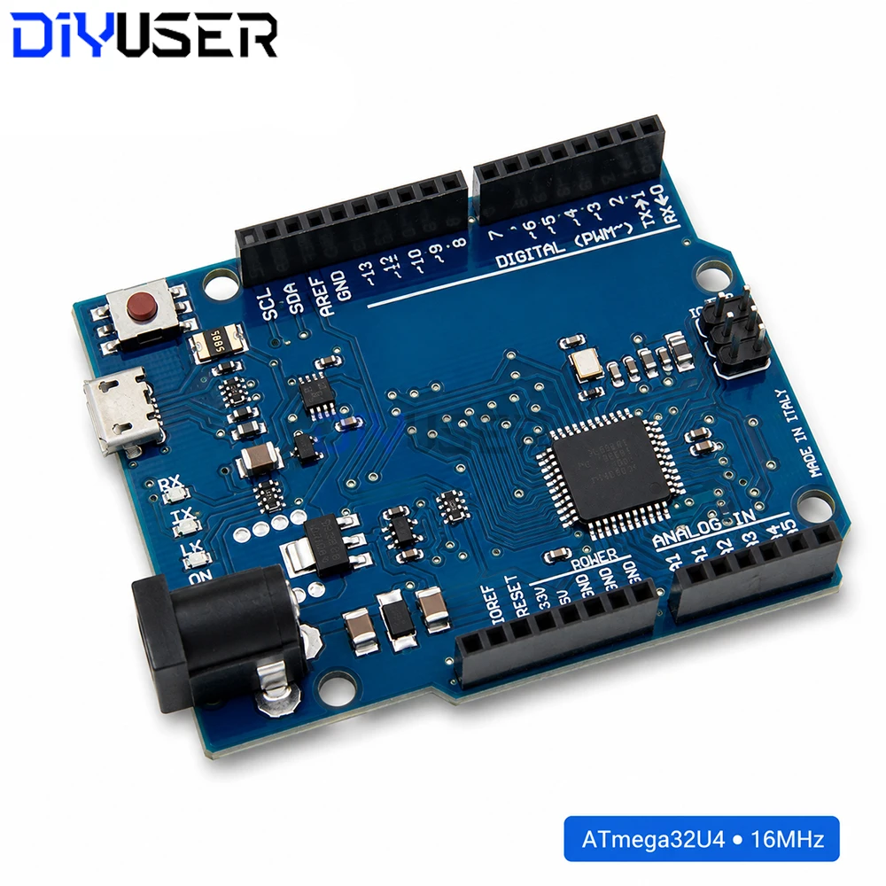 DIYUSER Leonardo R3 Development Board ATmega32U4 with 30cm USB Cable for DIY Electronics Projects