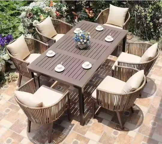 New Arrival Outside Wooden Furniture Resort Restaurant Dining Wood Patio Outdoor Garden Table