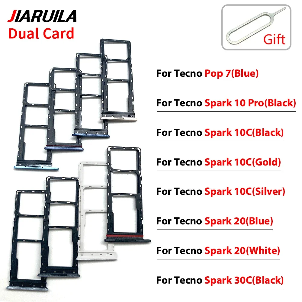 10 PCS For Tecno Pop 7 Spark 20 Spark 10 Pro Spark 30C Spark 10C Zero 30 4G Sim SD Card Tray Slot Holder