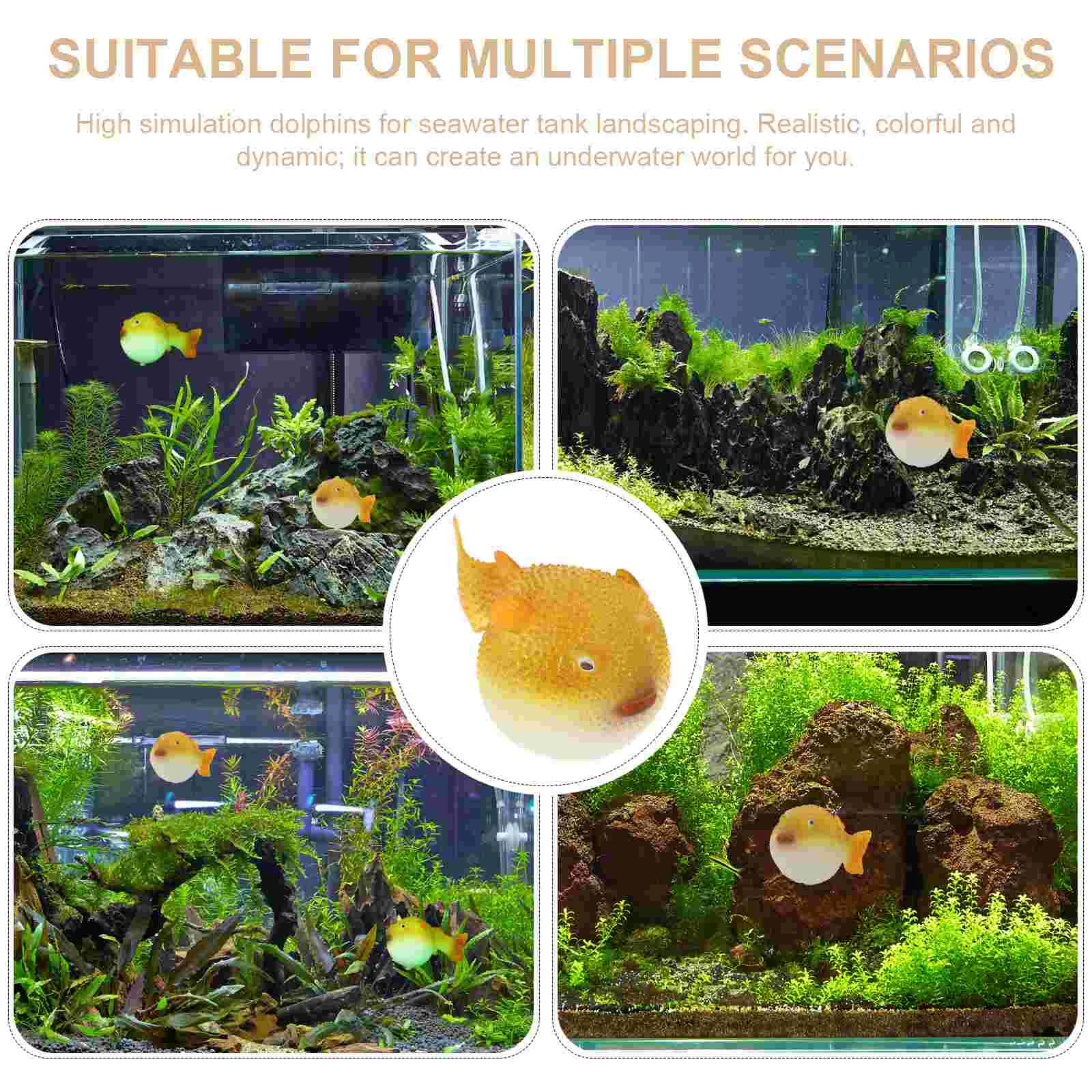 Goldfish Decor Simulation Puffer Artificial Tank with Moving Aquarium Decoration