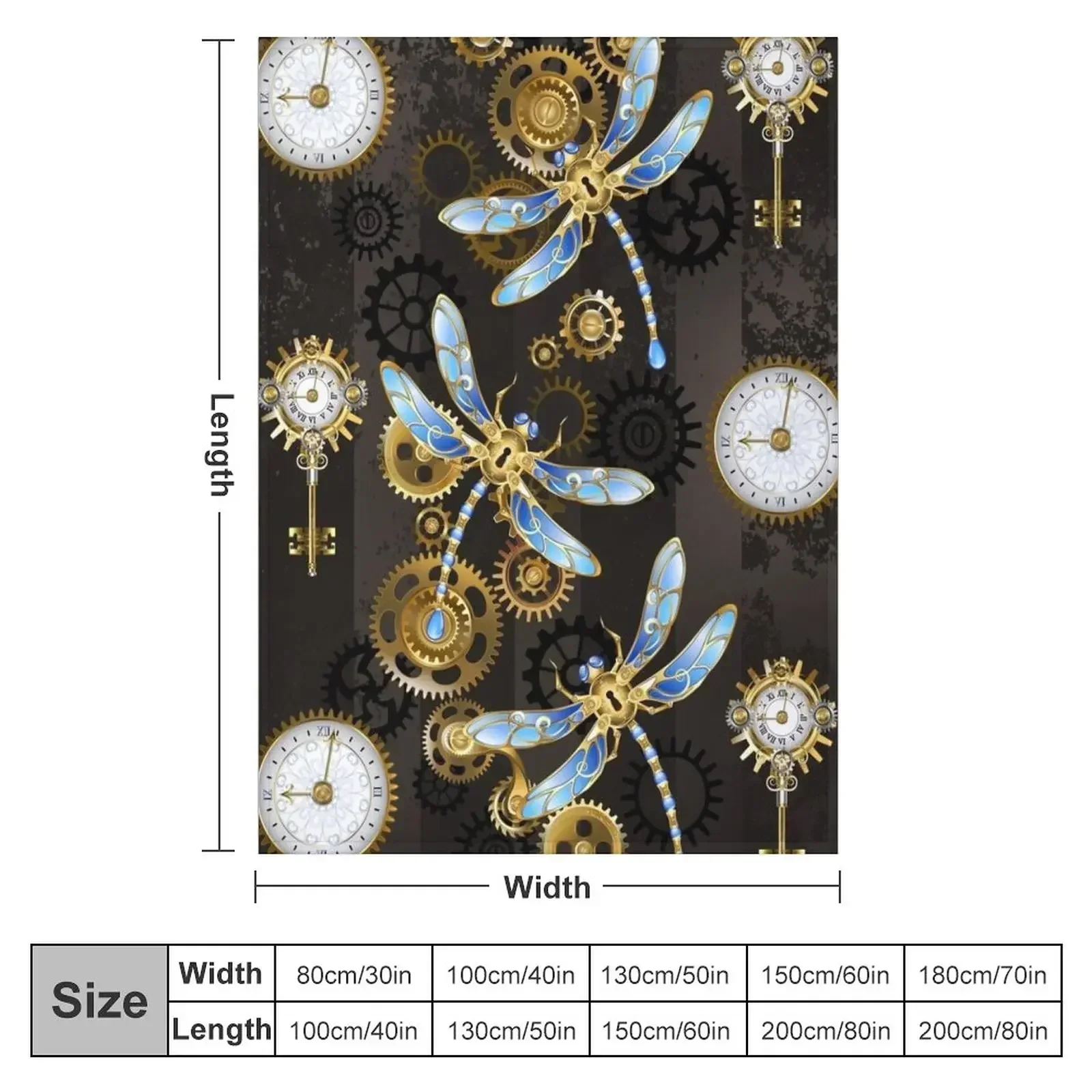 Steampunk Dragonflies on grunge background Throw Blanket couch cozy soft plush fuzzy picnic outdoor blanket