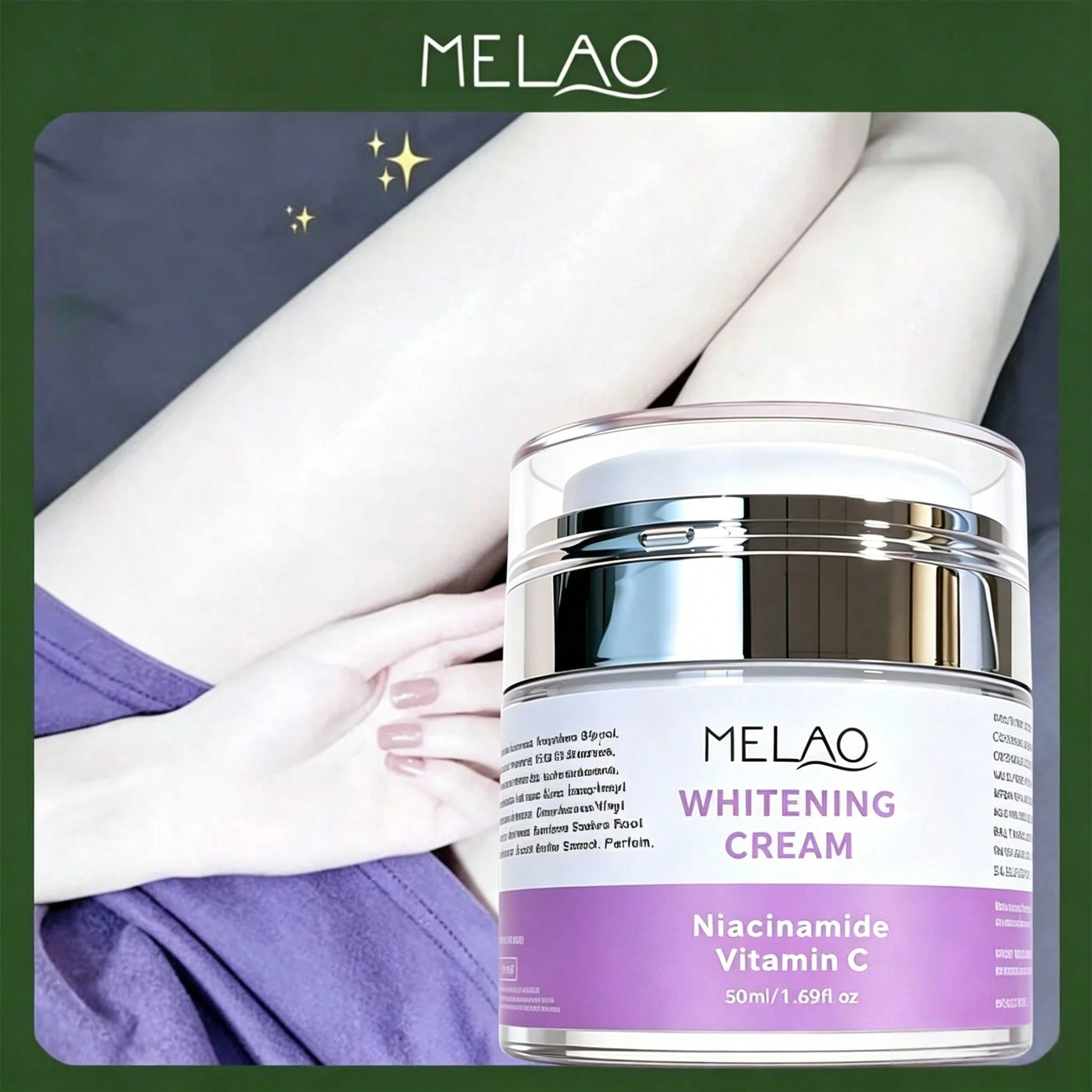MELAO Whitening Cream with 2% Alpha Arbutin, Kojic Acid & Licorice Root Extract - Brightening Cream for Dark Spots Correction