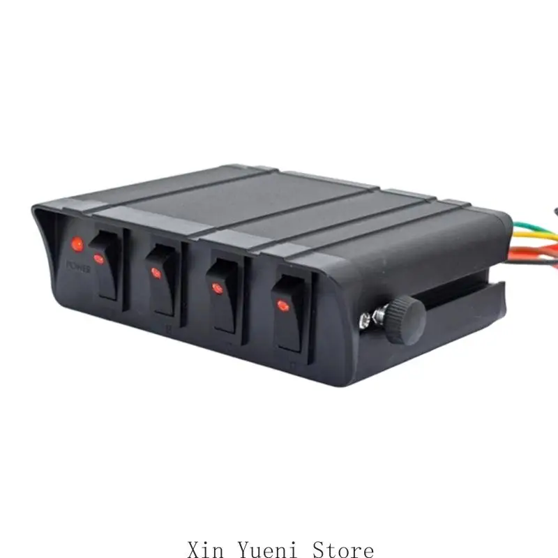 

Waterproof 4 Gang Switch Panel Heavy Duty Switch Box Universal Fitment Switch Easy to Use for Car & Road Vehicles