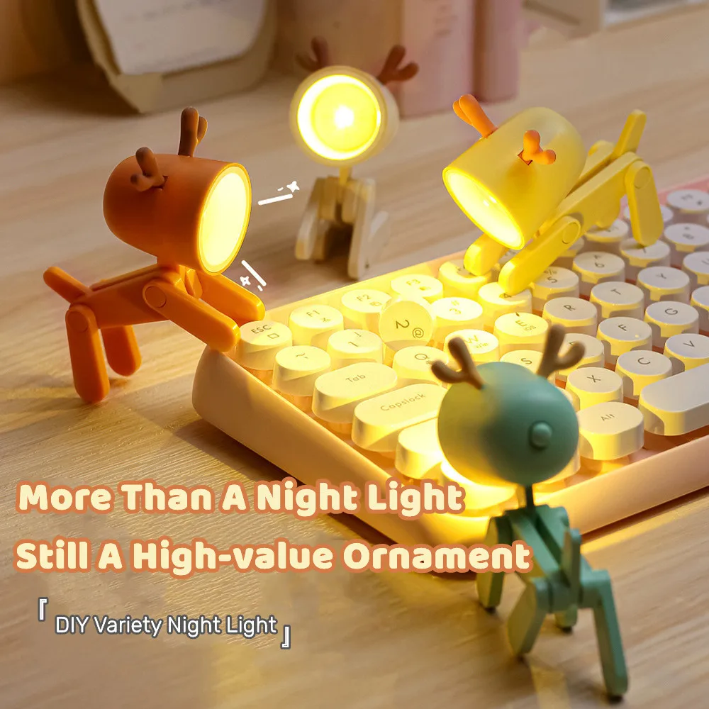 New Creative Led Night Light Decorative Ornaments ins Mini Cute Small Puppy Atmosphere Table Lamp