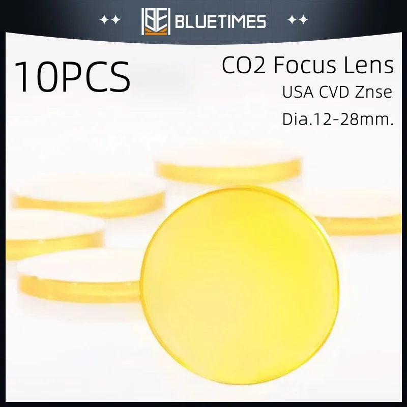 

Bluetimes 10PCS CO2 Focusing Lens USD CVD Laser Machine Lenses Dia.12/15/18/20/22/25/28mm for Laser Engraving Cutting Machine