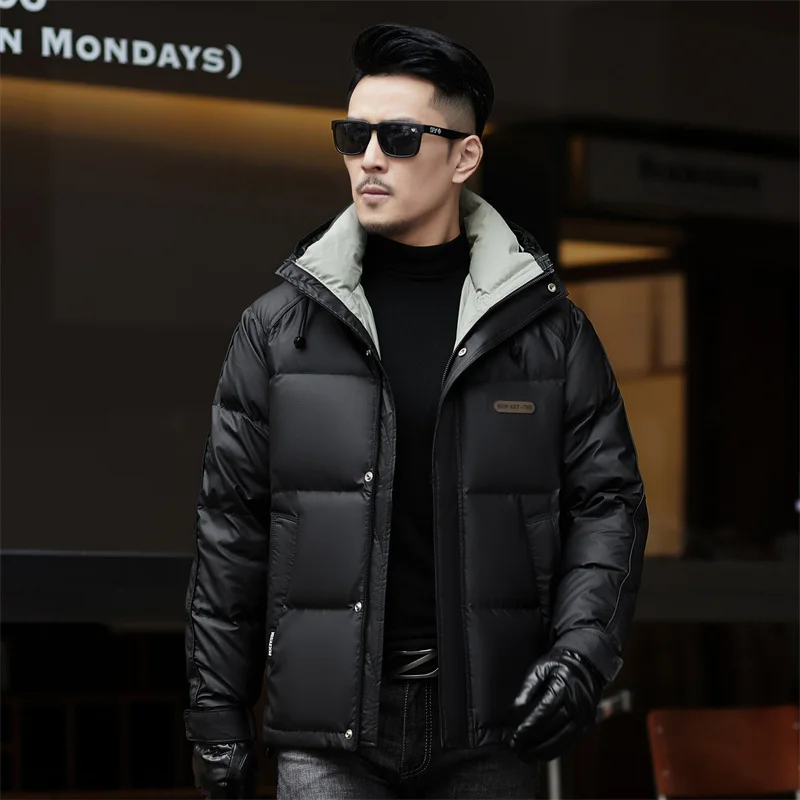 2024 new arrival winter hooded jacket 90% white duck down jackets men,mens fashion thicken warm parkas trench coat size M-5XL