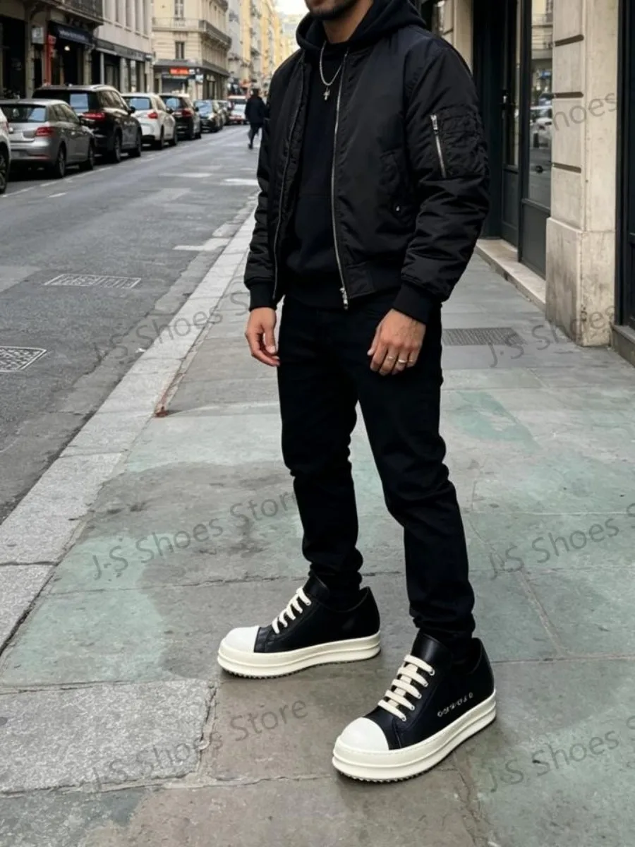 

Новые повседневные кроссовки 26SS: мужские и женские, черные, кожаные, низкие, на толстой подошве, летние, из натуральной кожи, люксовые, дышащие, для уличной моды