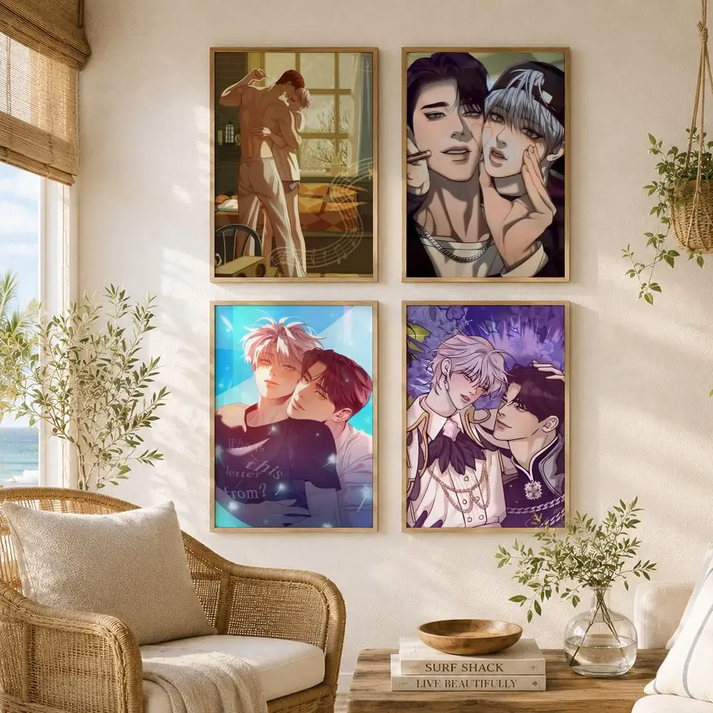 BL Manhwa P-pearl Boy Poster Versatile HD Waterproof Wall Art Self-Adhesive Decor for Any Space Ideal Gift