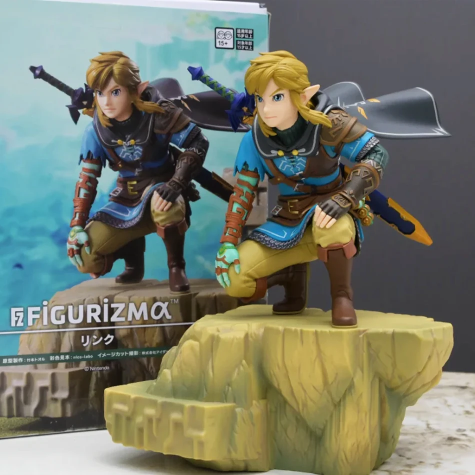 12cm légende de Zelda Anime lien royaume des larmes accroupie Position Statue jeu Pvc modèles portables poupées ornements cadeaux
